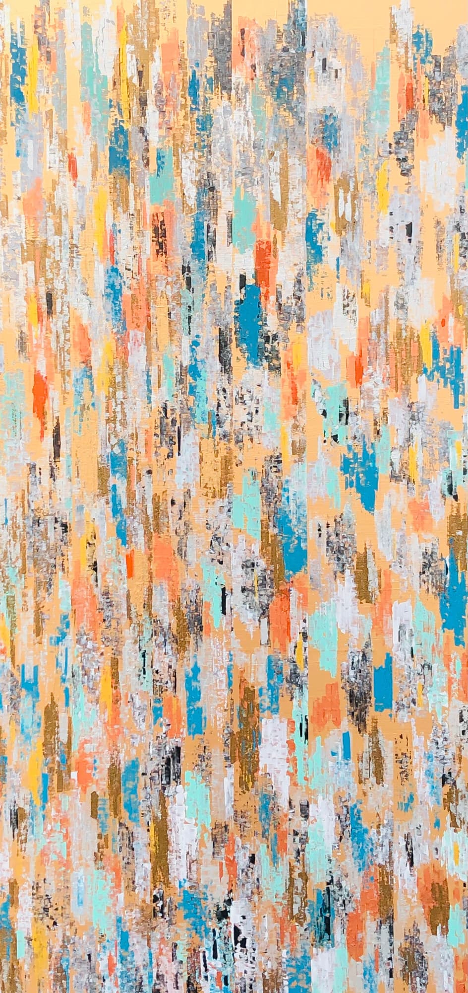 Abstraction 01-23, peinture de Nadine Hardy, acrylique sur panneau synthétique, 80 × 40 cm, 2023