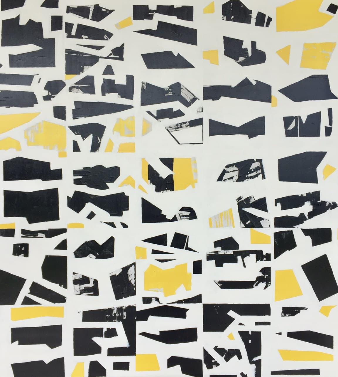 Abstraction 07-2017, peinture de Nadine Hardy, acrylique sur bois, 122 × 109 cm, 2017