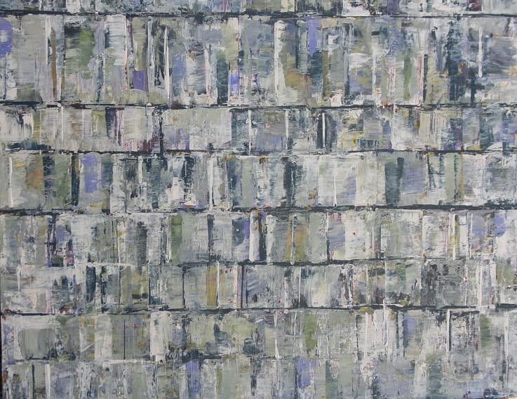 Cheminement, peinture de Nadine Hardy, acrylique sur bois, 58 × 52 cm, 2016
