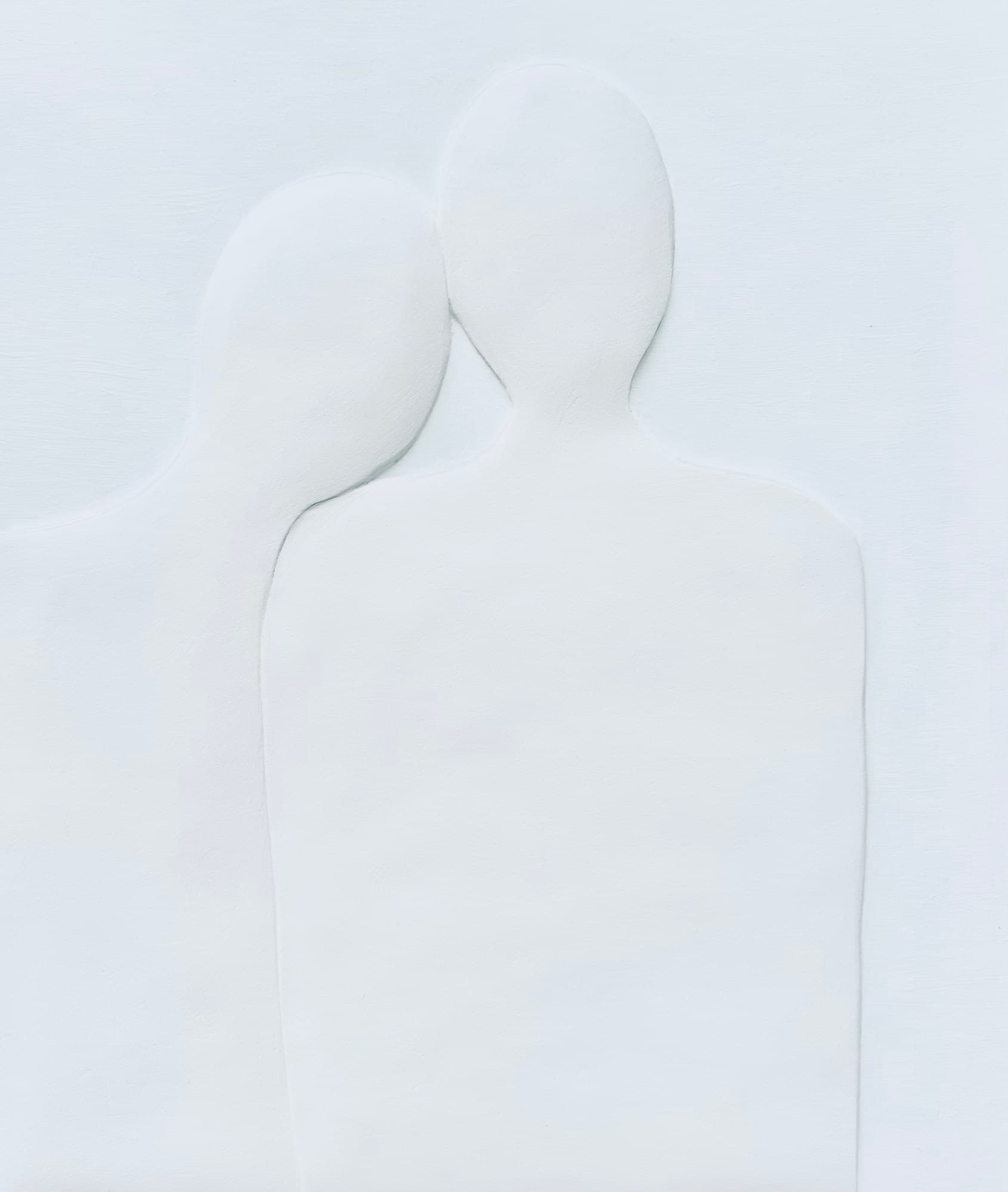 Connexion humaine, bas-relief de Nadine Hardy, technique mixte, 43 × 36 cm, 2025