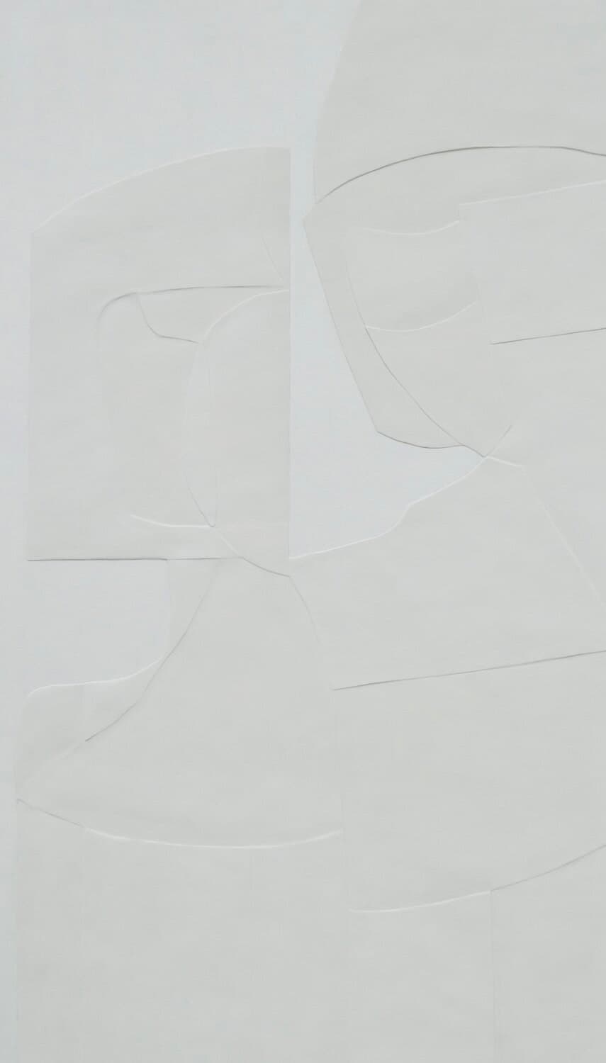 Connexion, bas-relief de Nadine Hardy, technique mixte, 60 × 120 cm, 2025