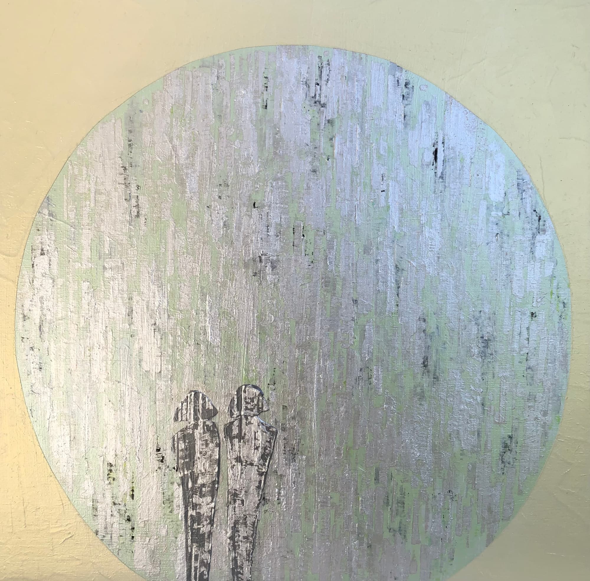 Espace Lumineux II, peinture de Nadine Hardy, acrylique sur bois, 30 × 30 cm, 2023