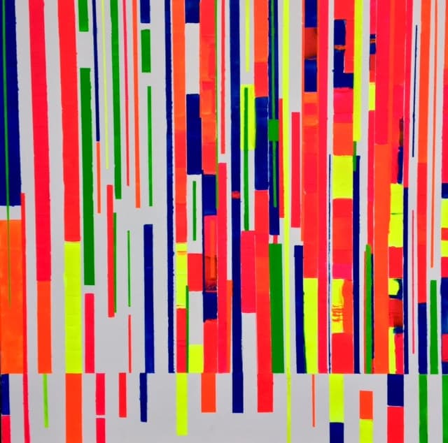 Mag 14, peinture de Nadine Hardy, acrylique sur toile, 80 × 80 cm, 2014