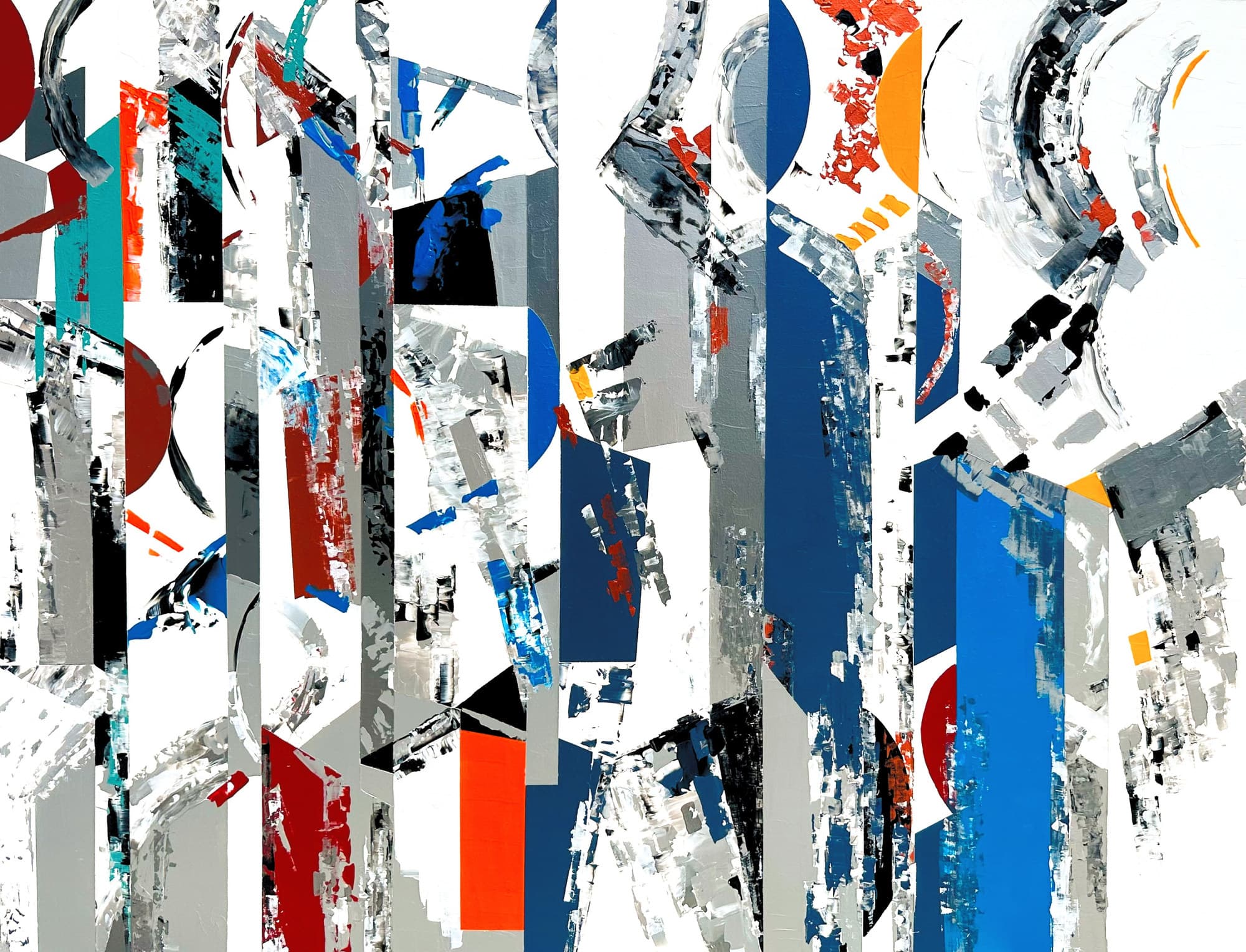 Présence III-23, peinture de Nadine Hardy, acrylique sur bois, 89 × 116 cm, 2023