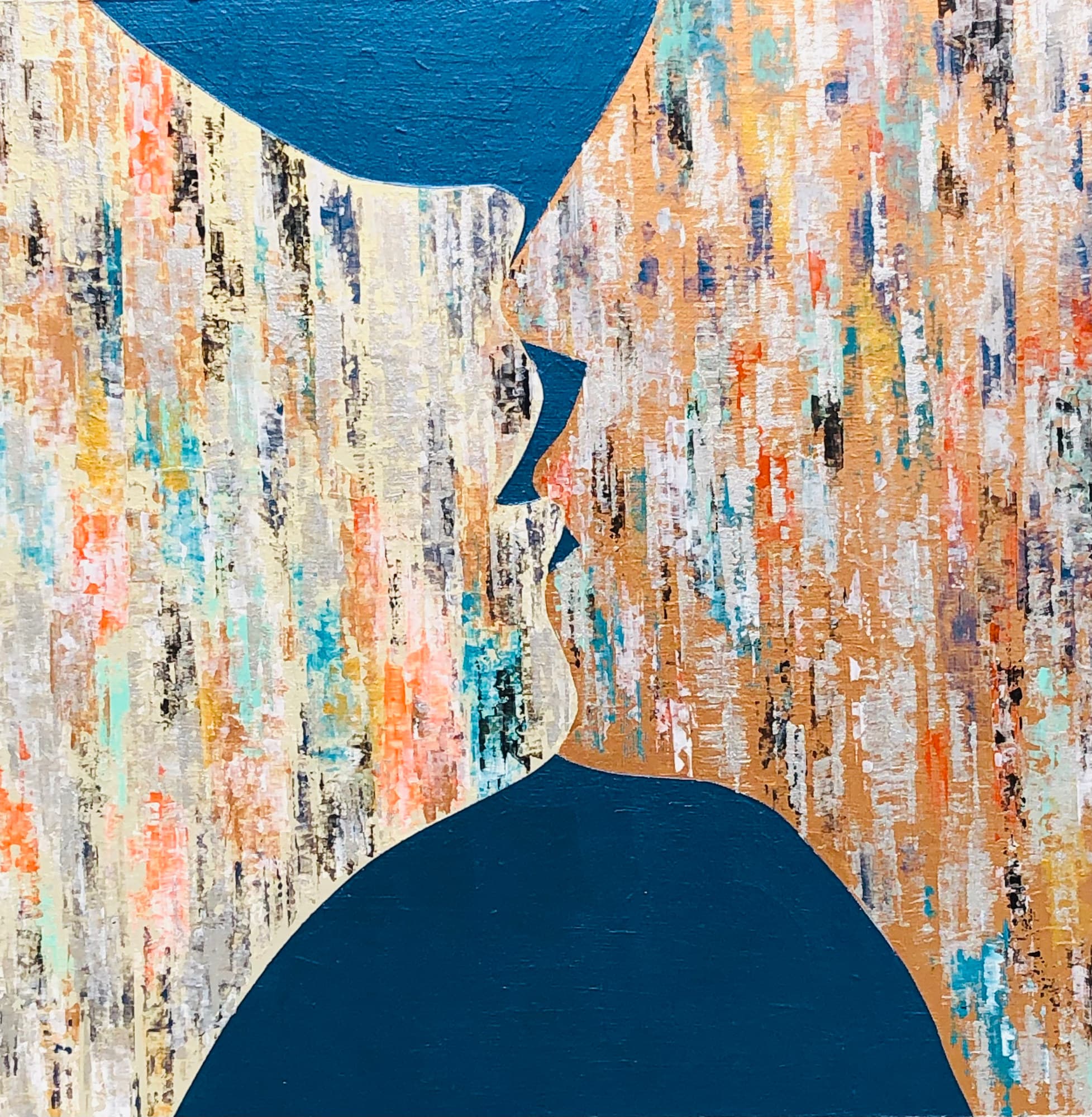 Présence X-III, peinture de Nadine Hardy, acrylique sur bois, 30 × 30 cm, 2023