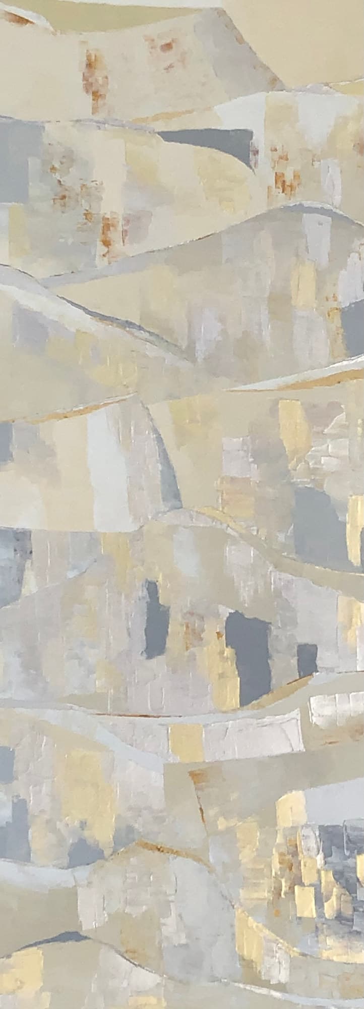Reflets, peinture de Nadine Hardy, acrylique sur bois, 80 × 30 cm, 2023
