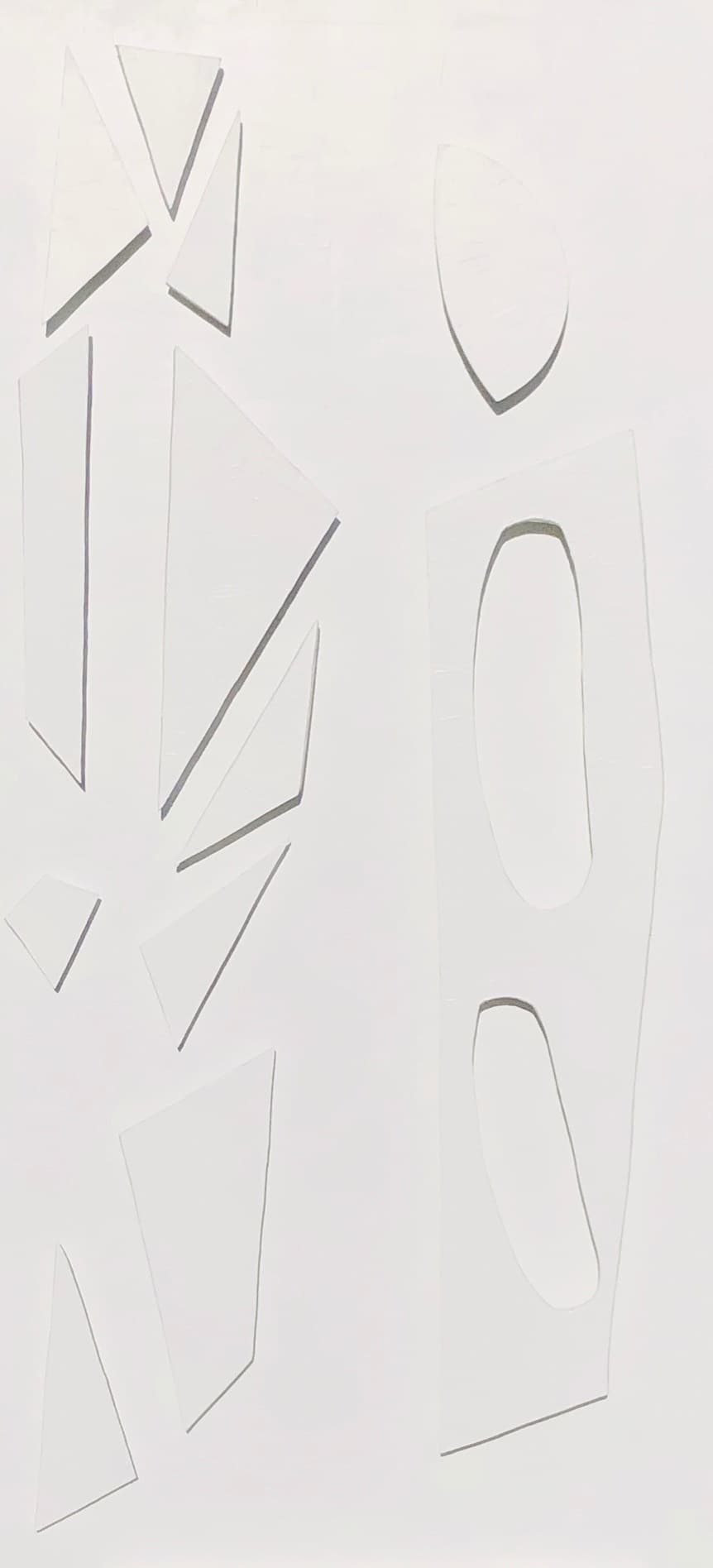 Tableau Sculptural 20.19/1, tableau sculptural de Nadine Hardy, acrylique sur bois, 150 × 80 cm, 2019