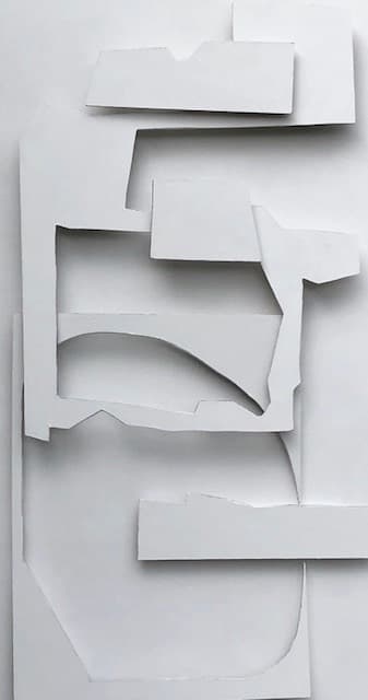 Tableau Sculptural 20.19/2, tableau sculptural de Nadine Hardy, acrylique sur bois, 150 × 80 cm, 2019