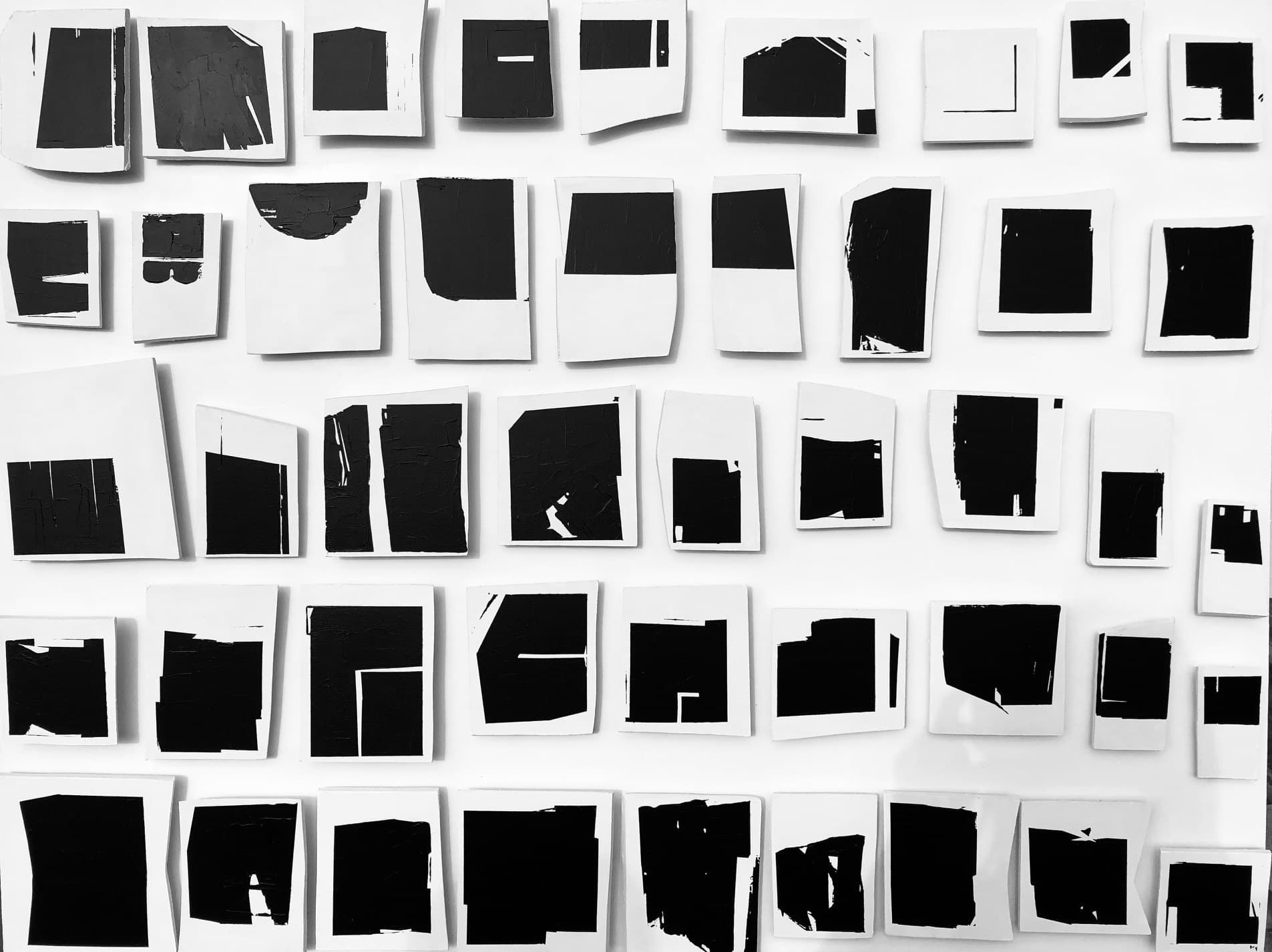 Tableau Sculptural 20.20-2, tableau sculptural de Nadine Hardy, acrylique sur bois, 89 × 116 cm, 2020