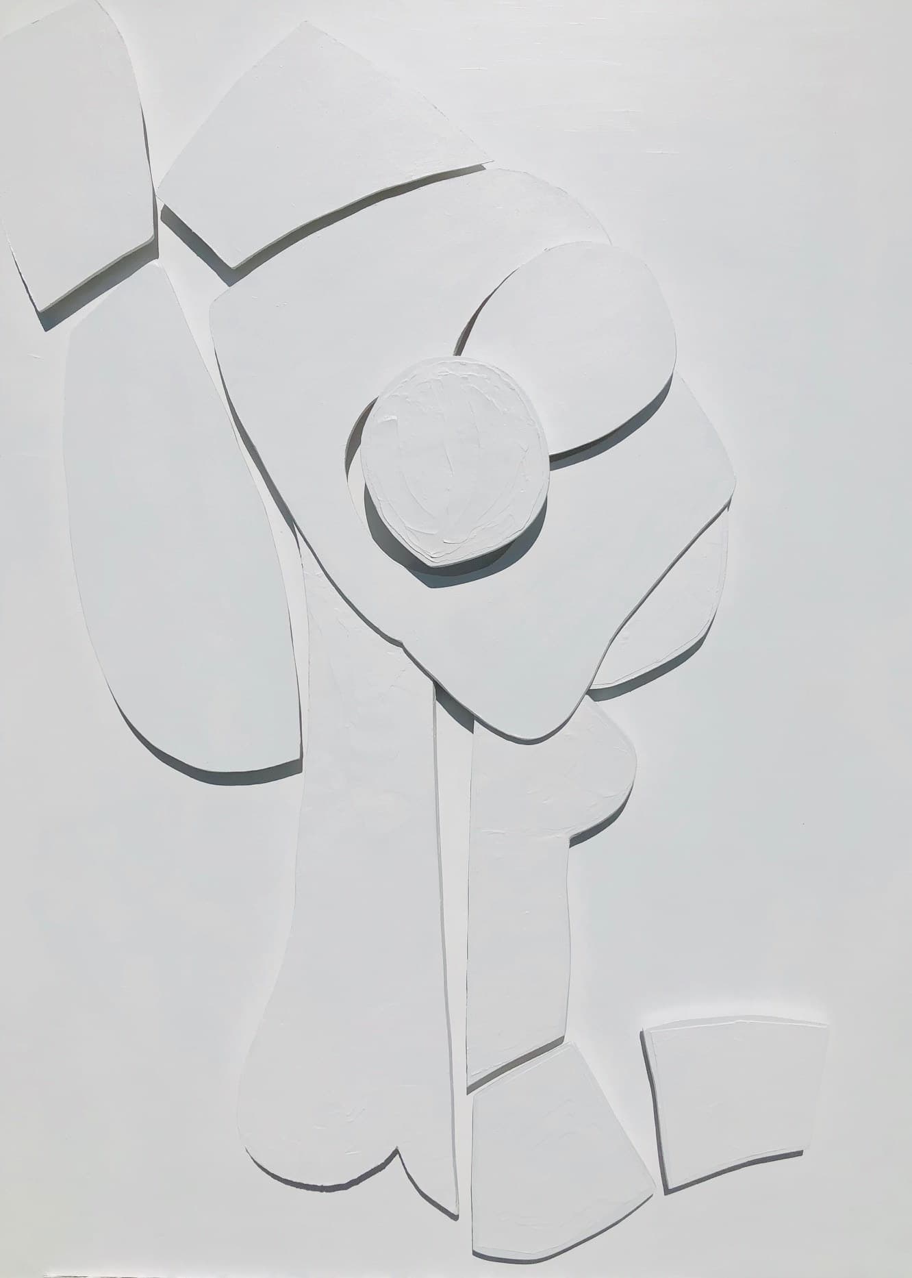 Tableau Sculptural 4-20, tableau sculptural de Nadine Hardy, acrylique sur bois, 100 × 73 cm, 2020
