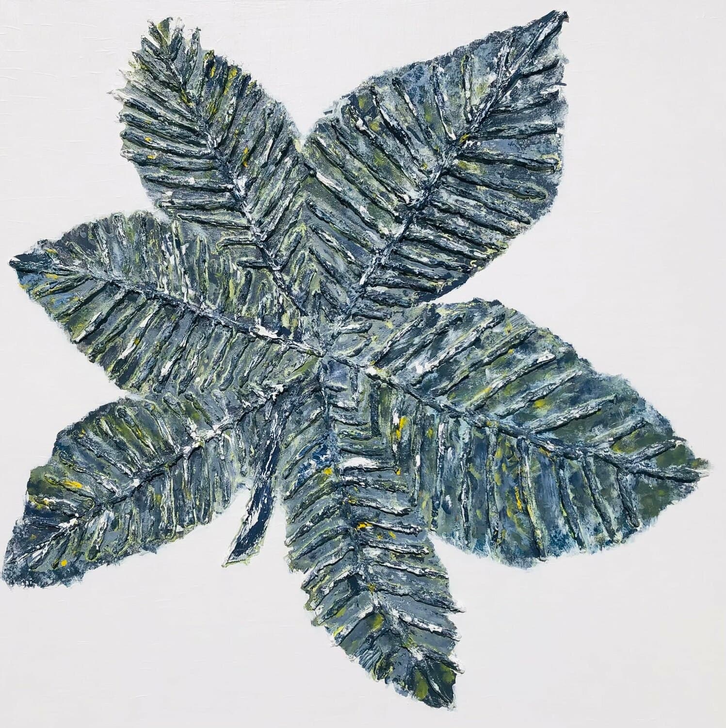Tableau Sculpture II, tableau sculptural de Nadine Hardy, acrylique sur bois, 80 × 80 cm, 2020