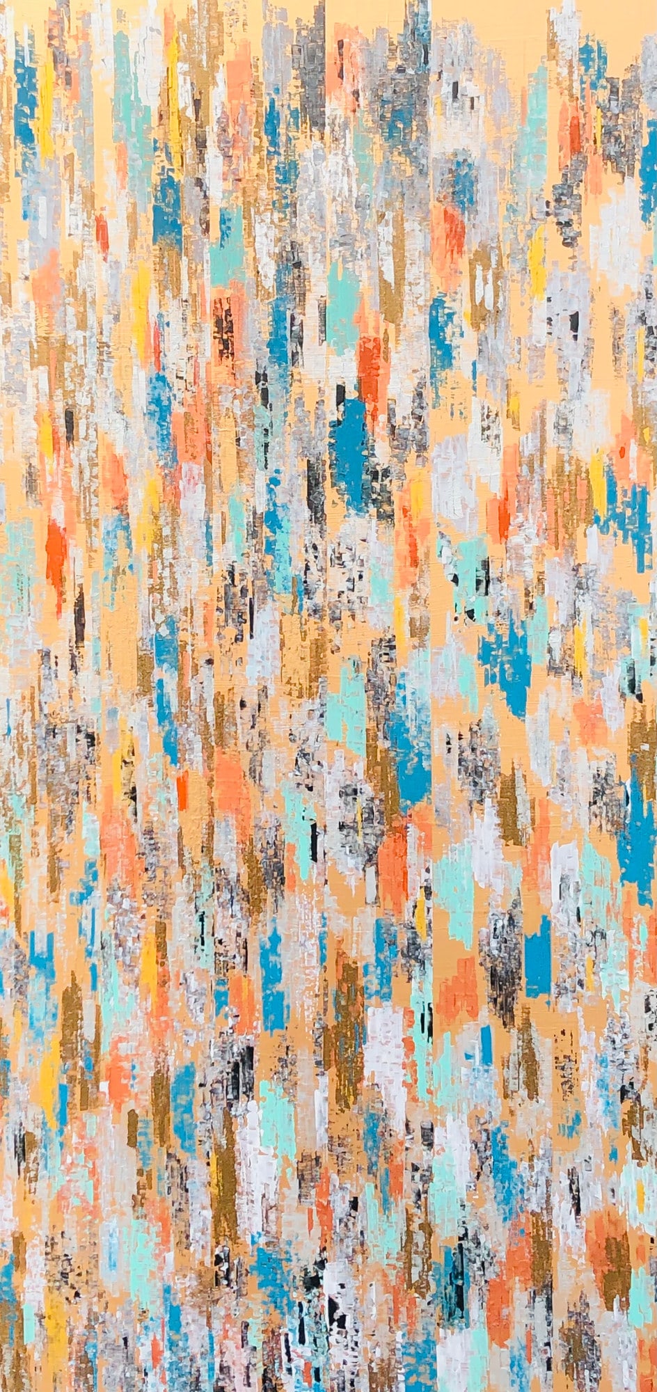 Abstraction 01-23, peinture de Nadine Hardy, acrylique sur panneau synthétique, 80 × 40 cm, 2023