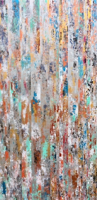 Abstraction 02-2017, peinture de Nadine Hardy, acrylique sur bois, 120 × 60 cm, 2017