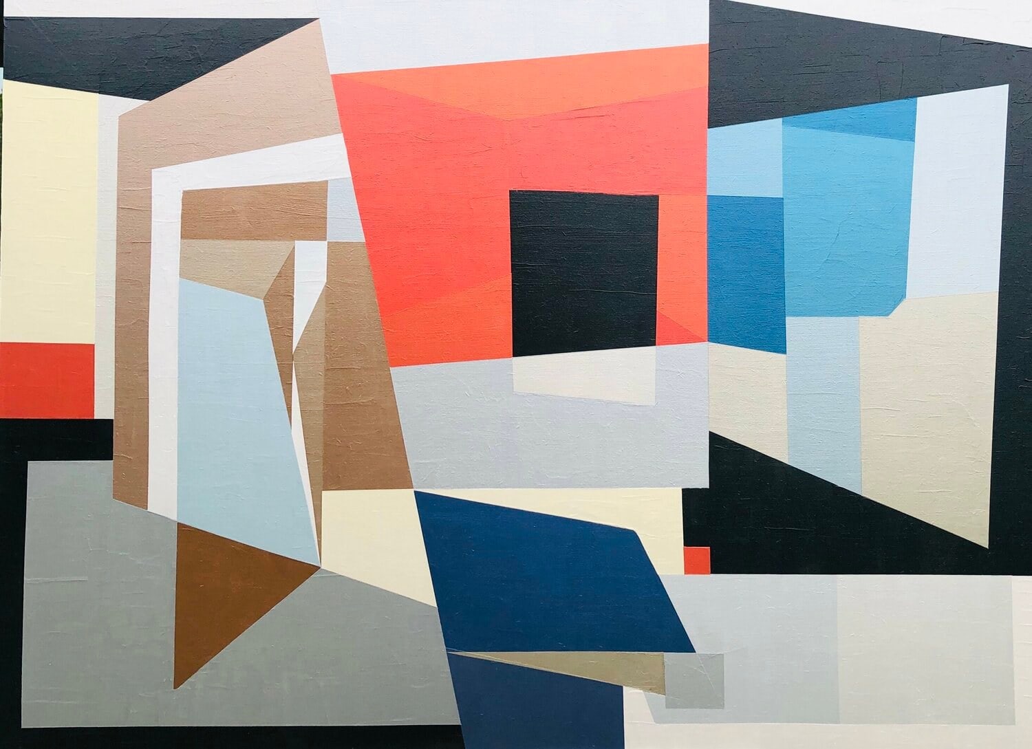 Abstraction 09-20, peinture de Nadine Hardy, acrylique sur bois, 73 × 100 cm, 2020