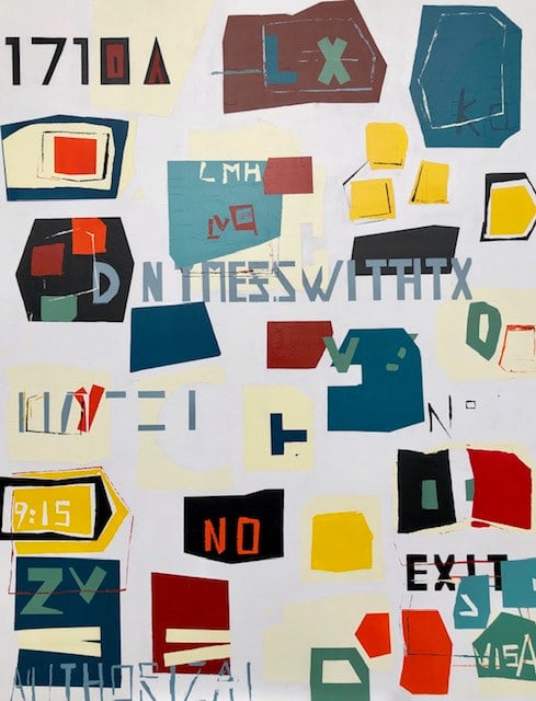 Abstraction 11-19, peinture de Nadine Hardy, acrylique sur bois, 146 × 114 cm, 2019