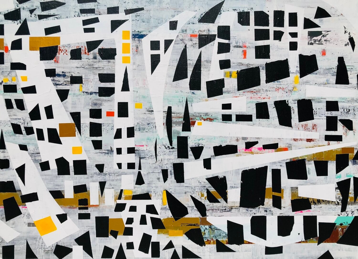 Abstraction 22-2, peinture de Nadine Hardy, acrylique sur bois, 73 × 100 cm, 2022