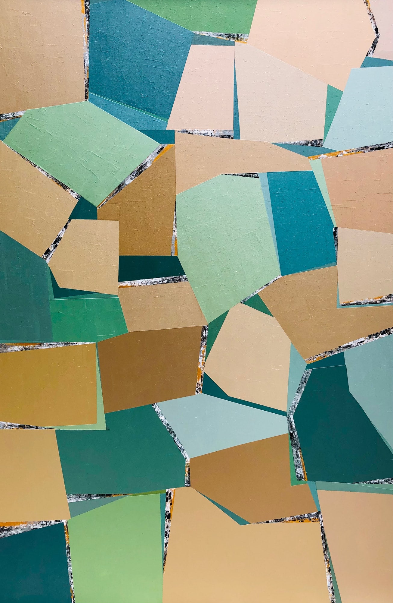 Abstraction 22-6, peinture de Nadine Hardy, acrylique sur bois, 120 × 80 cm, 2022