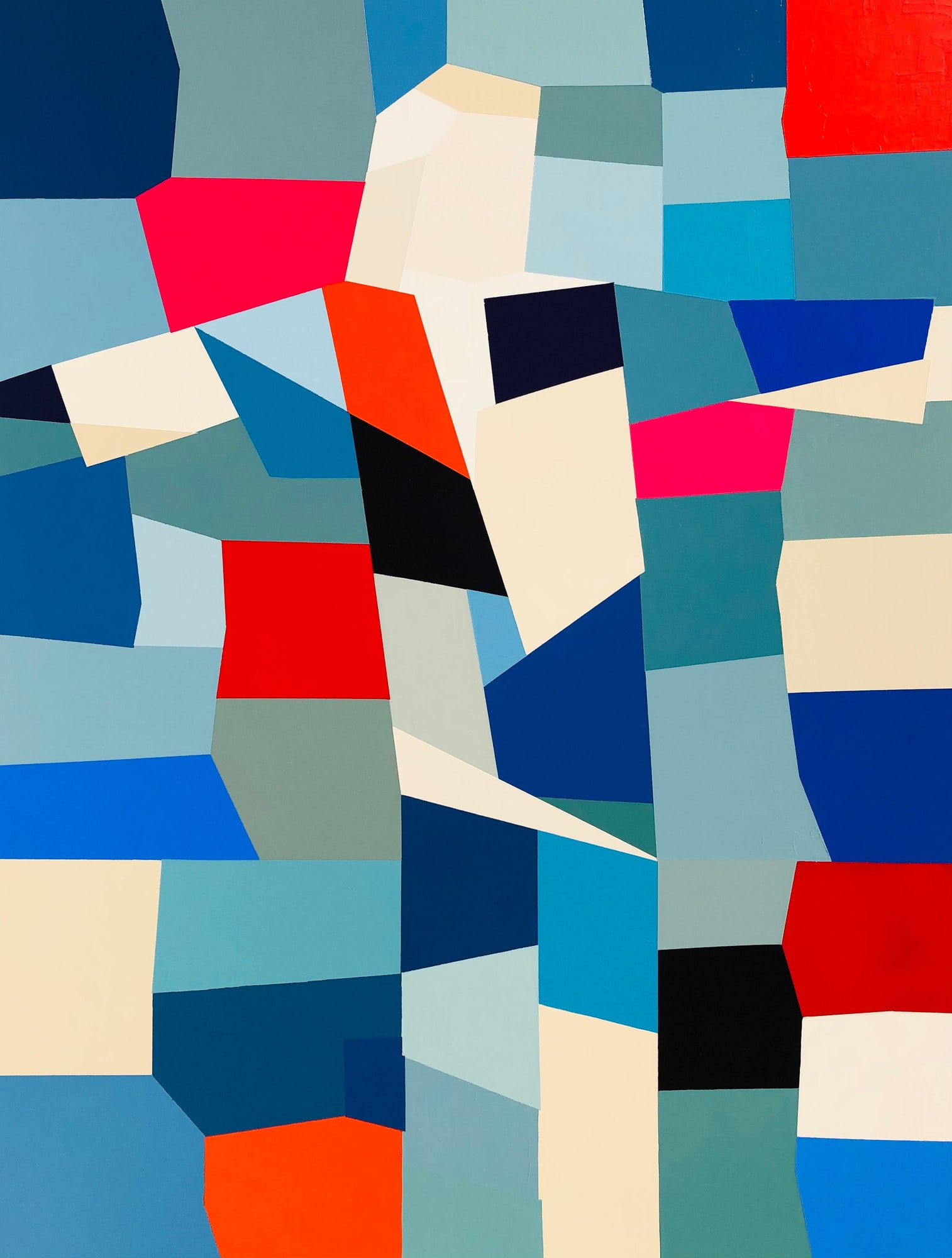 An abstract figure, Rio de Janeiro, peinture de Nadine Hardy, acrylique sur bois, 116 × 89 cm, 2021
