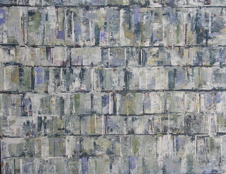 Cheminement, peinture de Nadine Hardy, acrylique sur bois, 58 × 52 cm, 2016