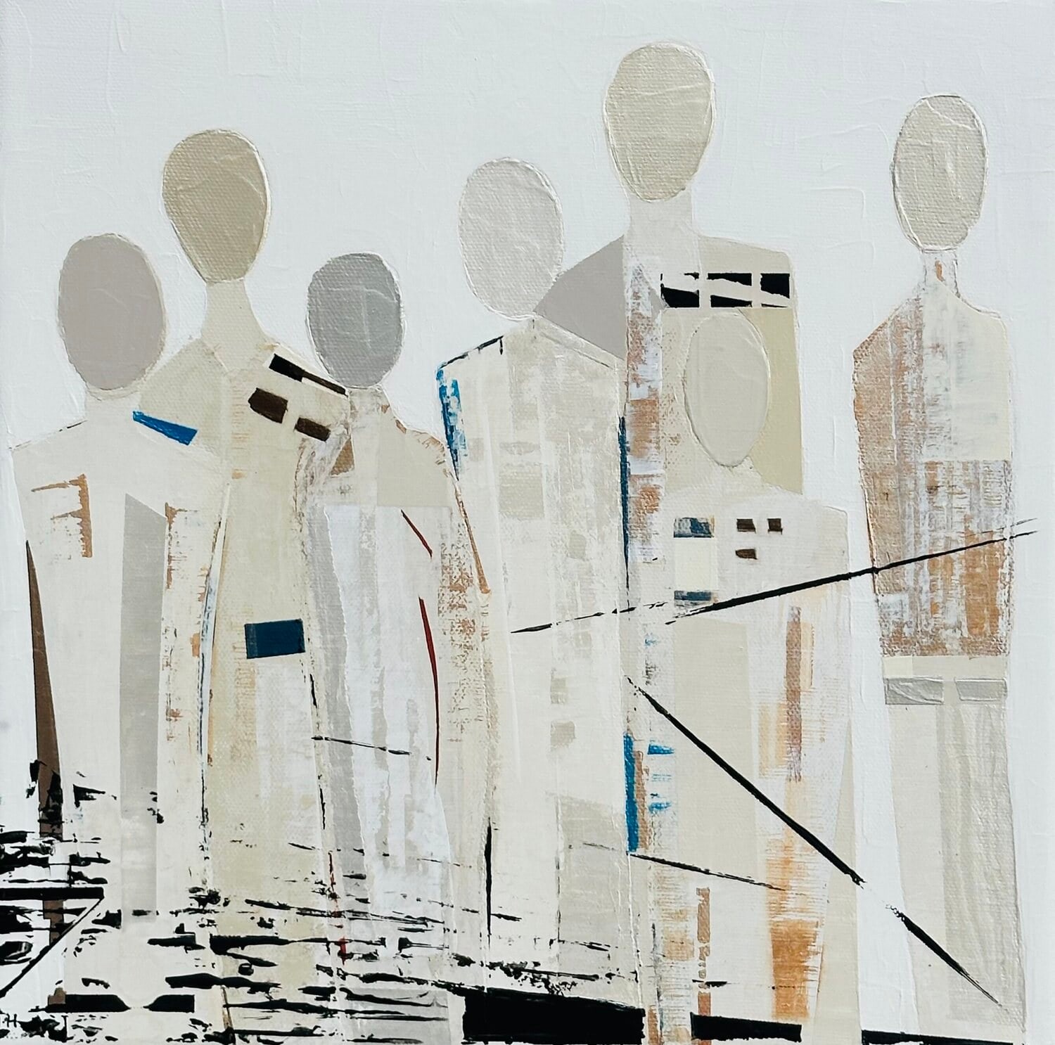 Chromatic Presence, peinture de Nadine Hardy, acrylique sur toile, 30 × 30 cm, 2025