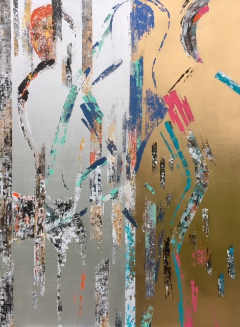 Chrome, peinture de Nadine Hardy, acrylique sur bois, 100 × 73 cm, 2020