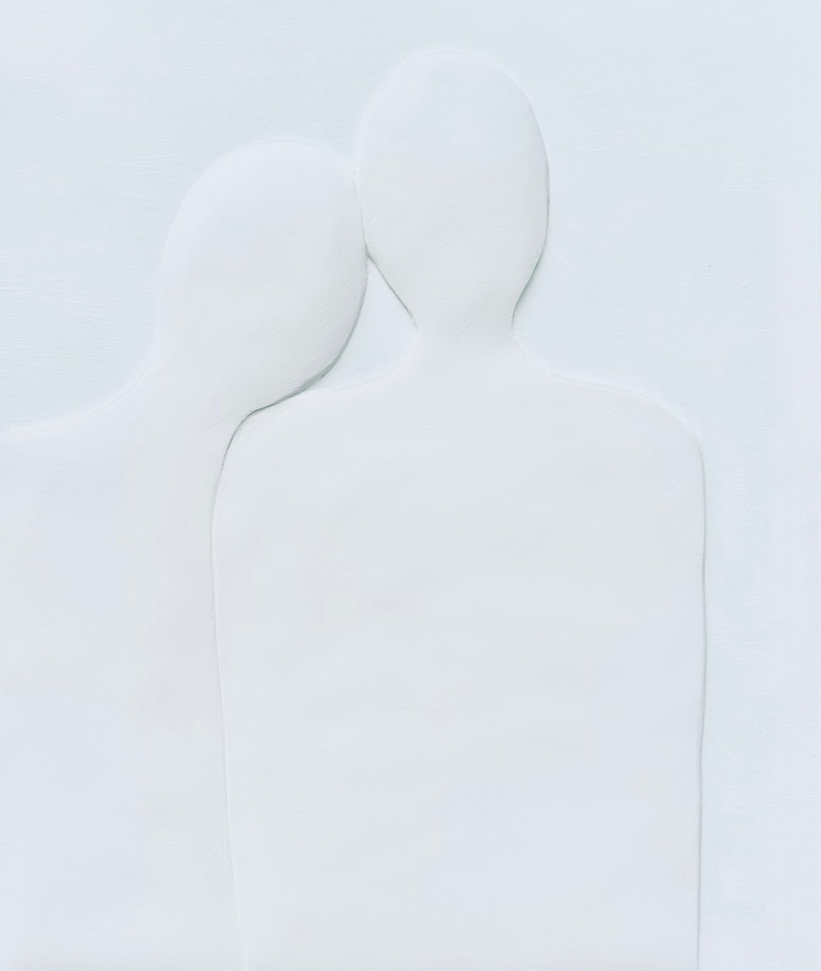 Connexion humaine, bas-relief de Nadine Hardy, technique mixte, 43 × 36 cm, 2025