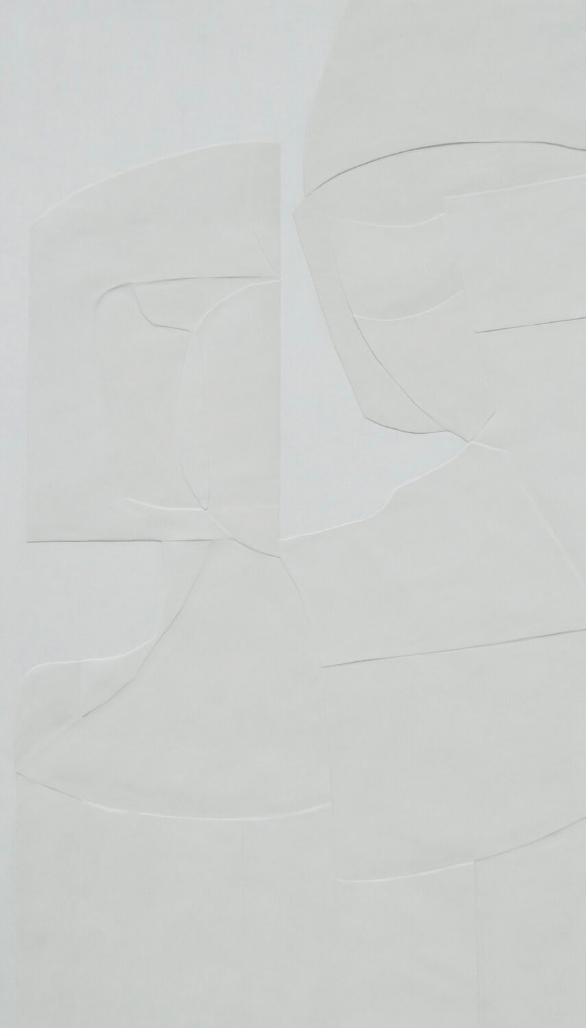 Connexion, bas-relief de Nadine Hardy, technique mixte, 60 × 120 cm, 2025