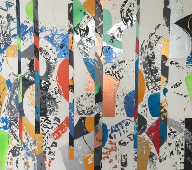 Conscience Lumineuse, peinture de Nadine Hardy, acrylique sur bois, 109 × 122 cm