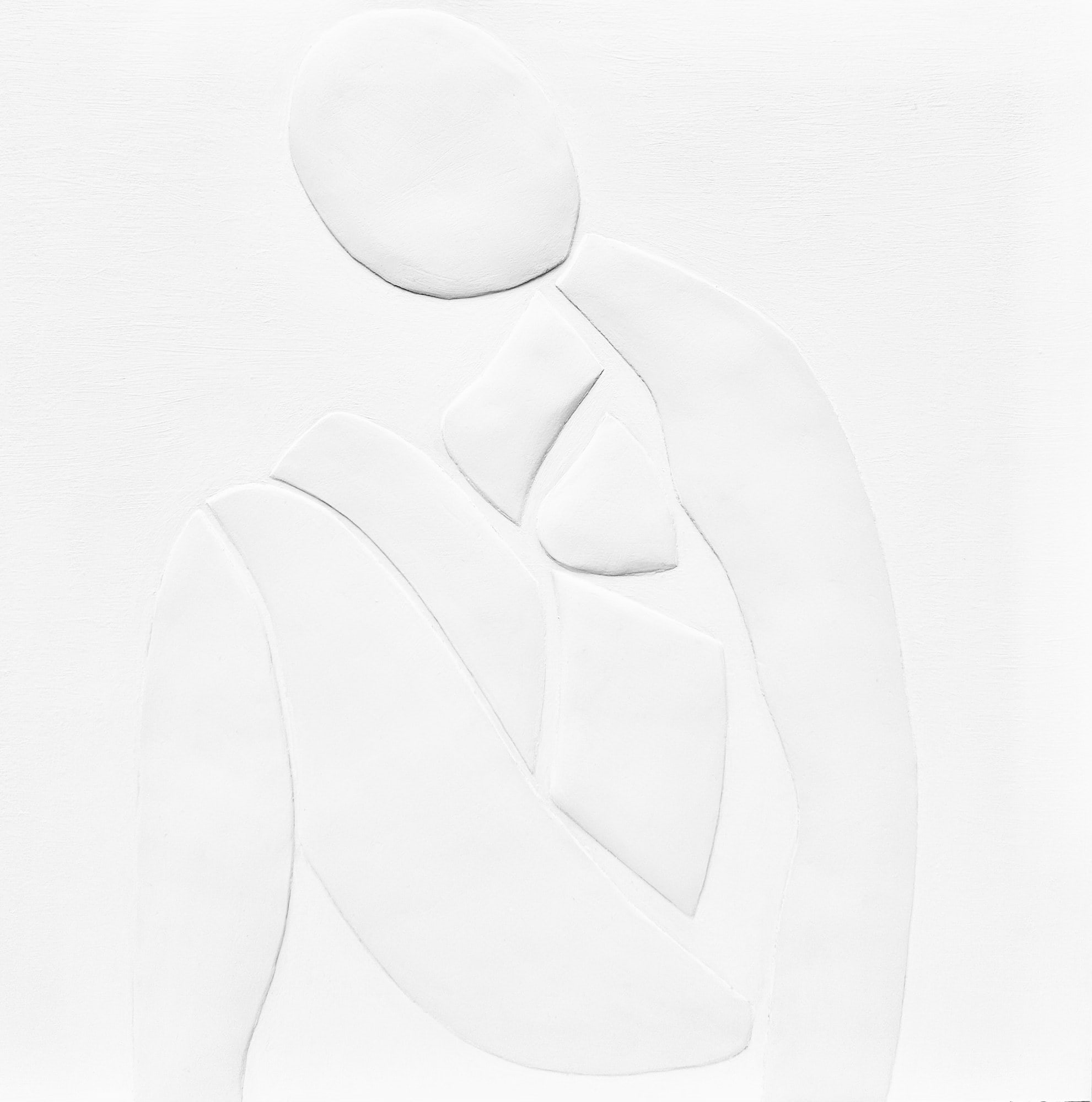 Emergence, bas-relief de Nadine Hardy, technique mixte, 42 × 42 cm, 2024