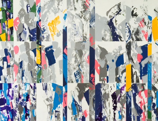 Energie Cinétique, peinture de Nadine Hardy, acrylique sur bois, 89 × 116 cm