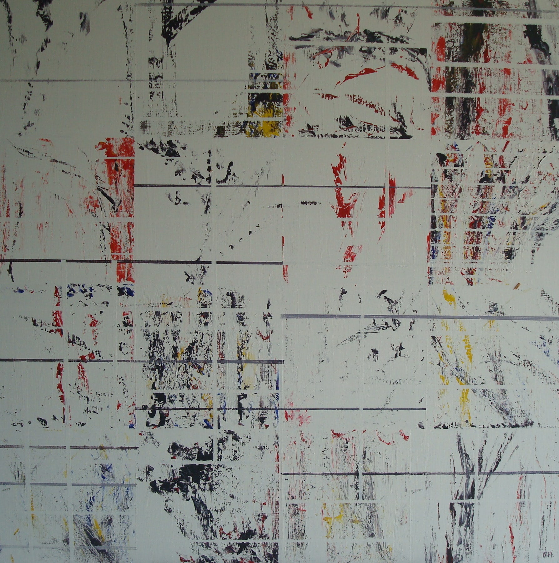 Ère de la Vitesse, peinture de Nadine Hardy, acrylique sur bois, 80 × 80 cm