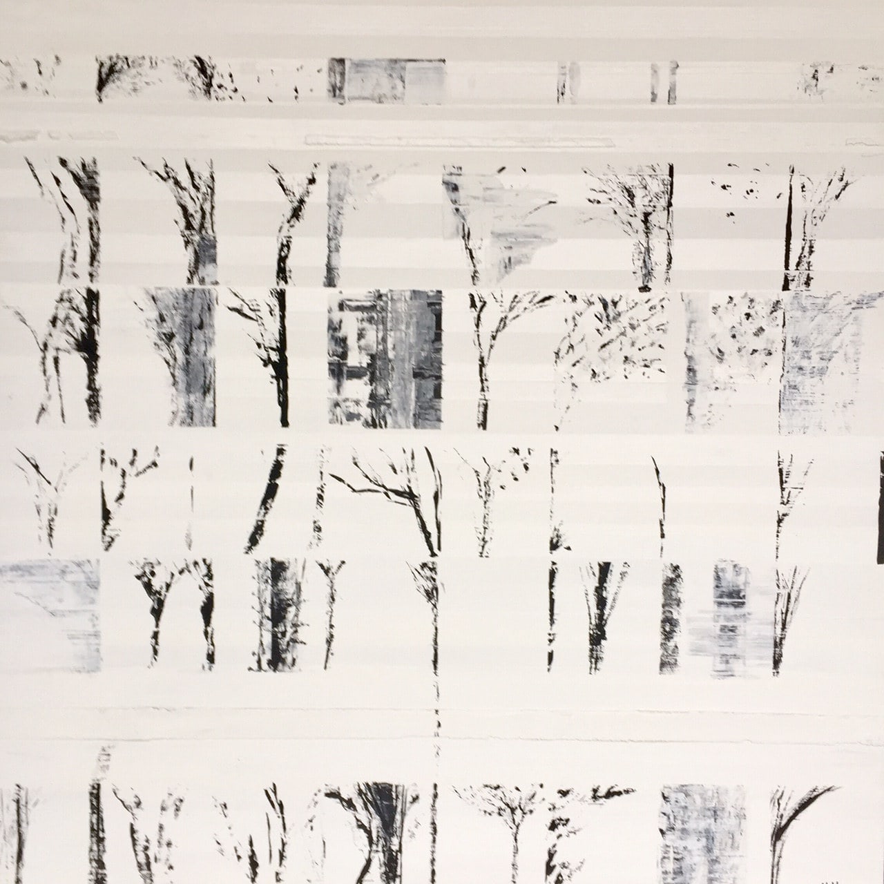 Evasion I, peinture de Nadine Hardy, acrylique sur bois, 80 × 80 cm, 2016