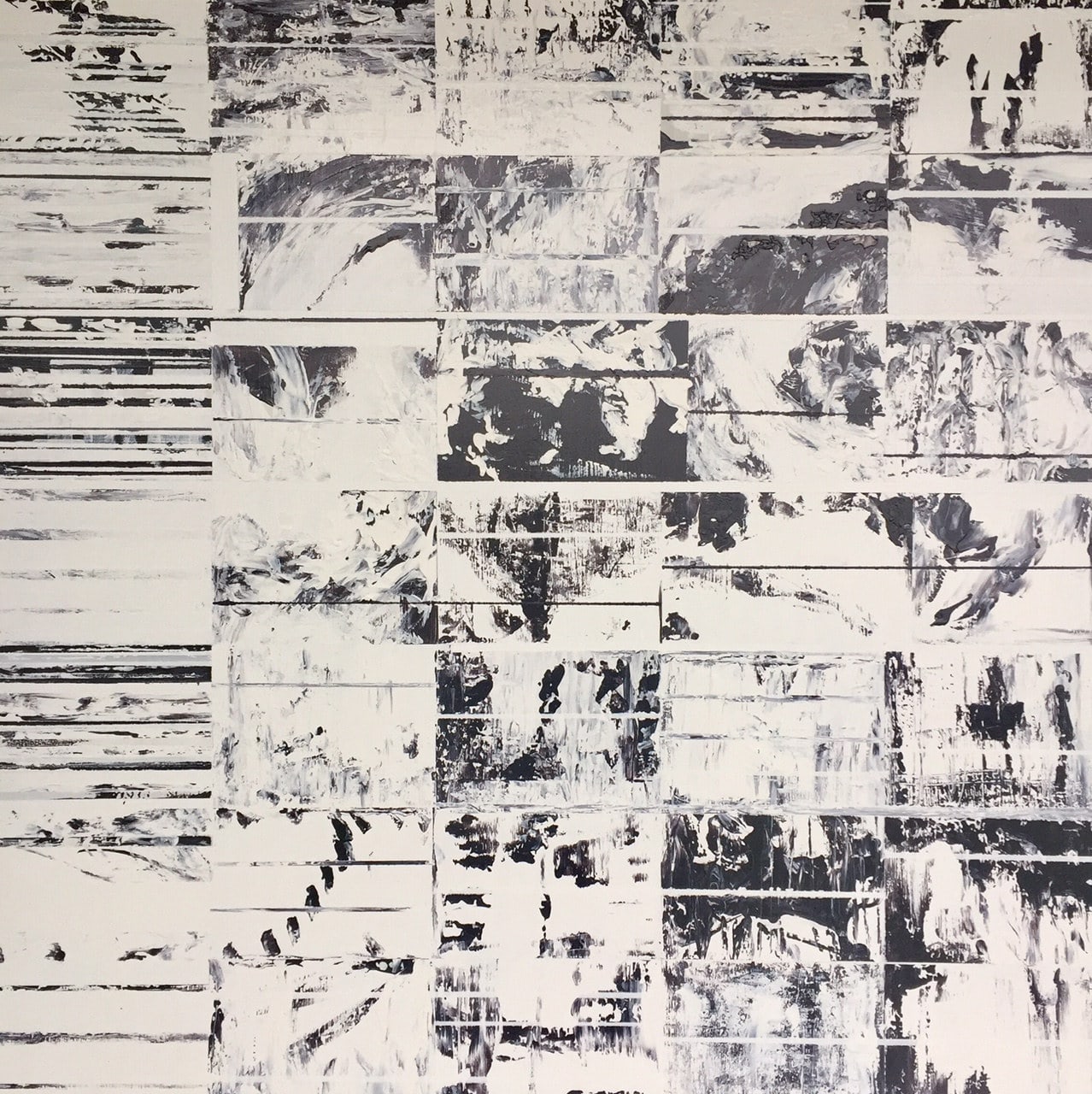 Evasion III, peinture de Nadine Hardy, acrylique sur bois, 80 × 80 cm, 2016
