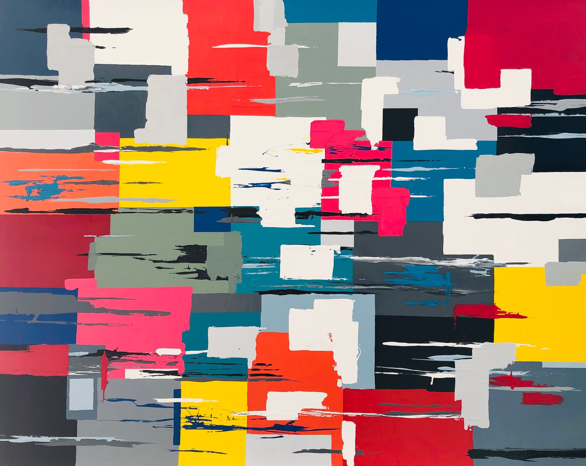 Informel III, peinture de Nadine Hardy, acrylique sur toile, 81 × 102 cm, 2022
