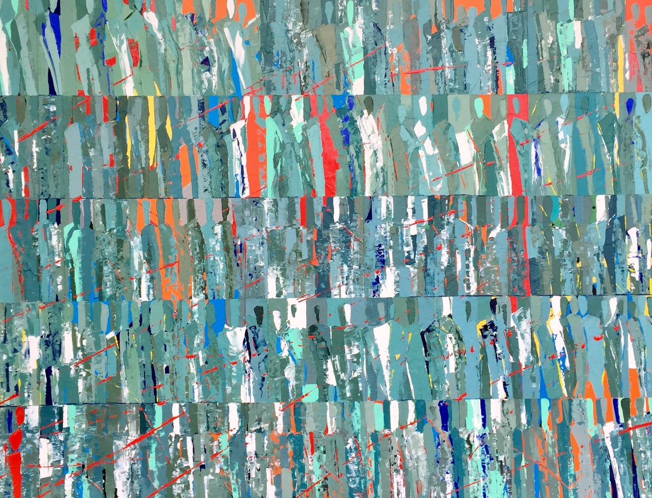 Intense III, peinture de Nadine Hardy, acrylique sur bois, 89 × 116 cm