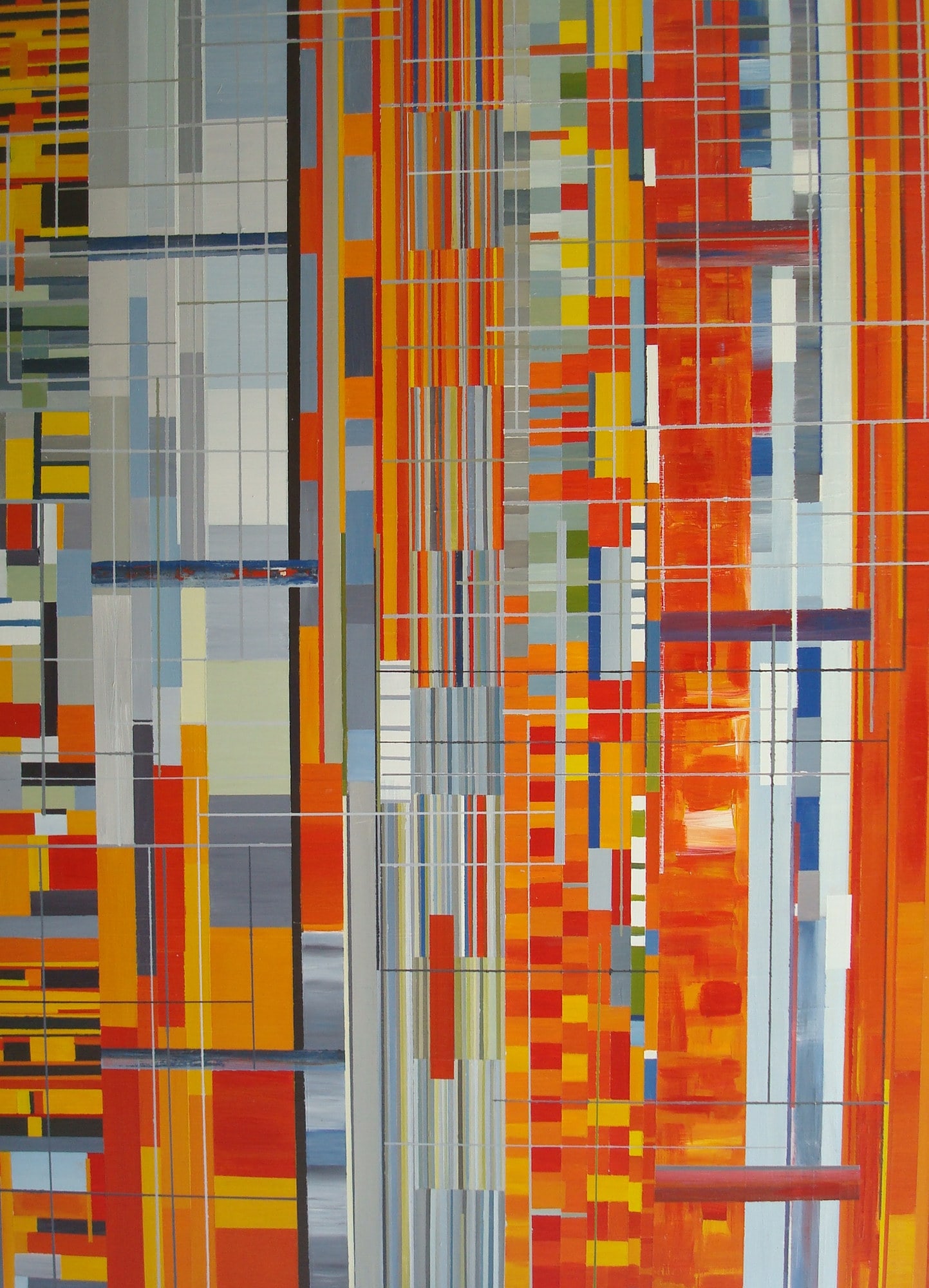 Ligne Ininterrompue, peinture de Nadine Hardy, acrylique sur bois, 100 × 80 cm, 2013