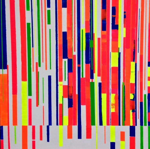 Mag 14, peinture de Nadine Hardy, acrylique sur toile, 80 × 80 cm, 2014