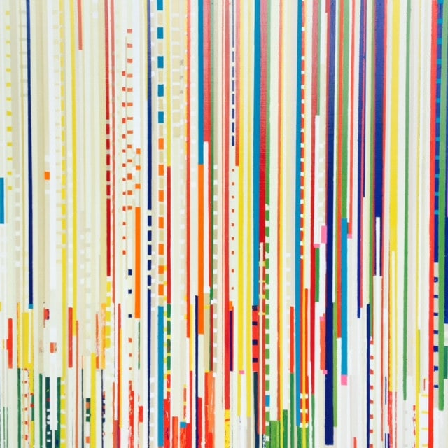 Mag II, peinture de Nadine Hardy, acrylique sur bois, 80 × 80 cm, 2012