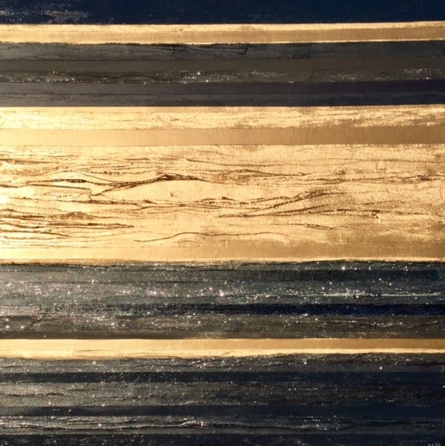 Nuit Américaine II, peinture de Nadine Hardy, acrylique sur bois, 80 × 80 cm