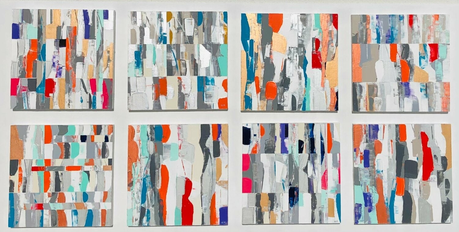 Passage Cinétique, peinture de Nadine Hardy, acrylique sur bois, 60 × 120 cm, 2014