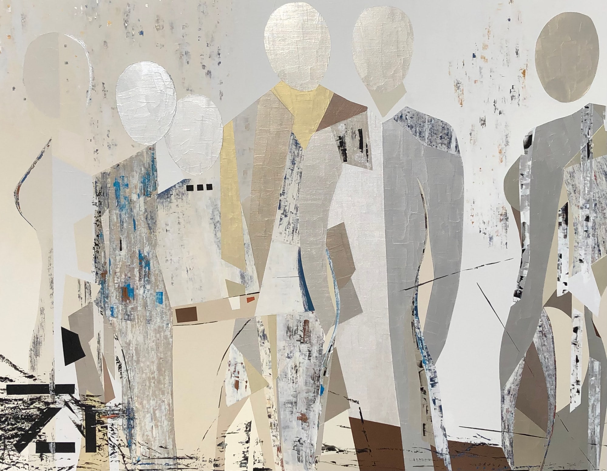Présence 12-22, peinture de Nadine Hardy, acrylique sur bois, 89 × 116 cm, 2022