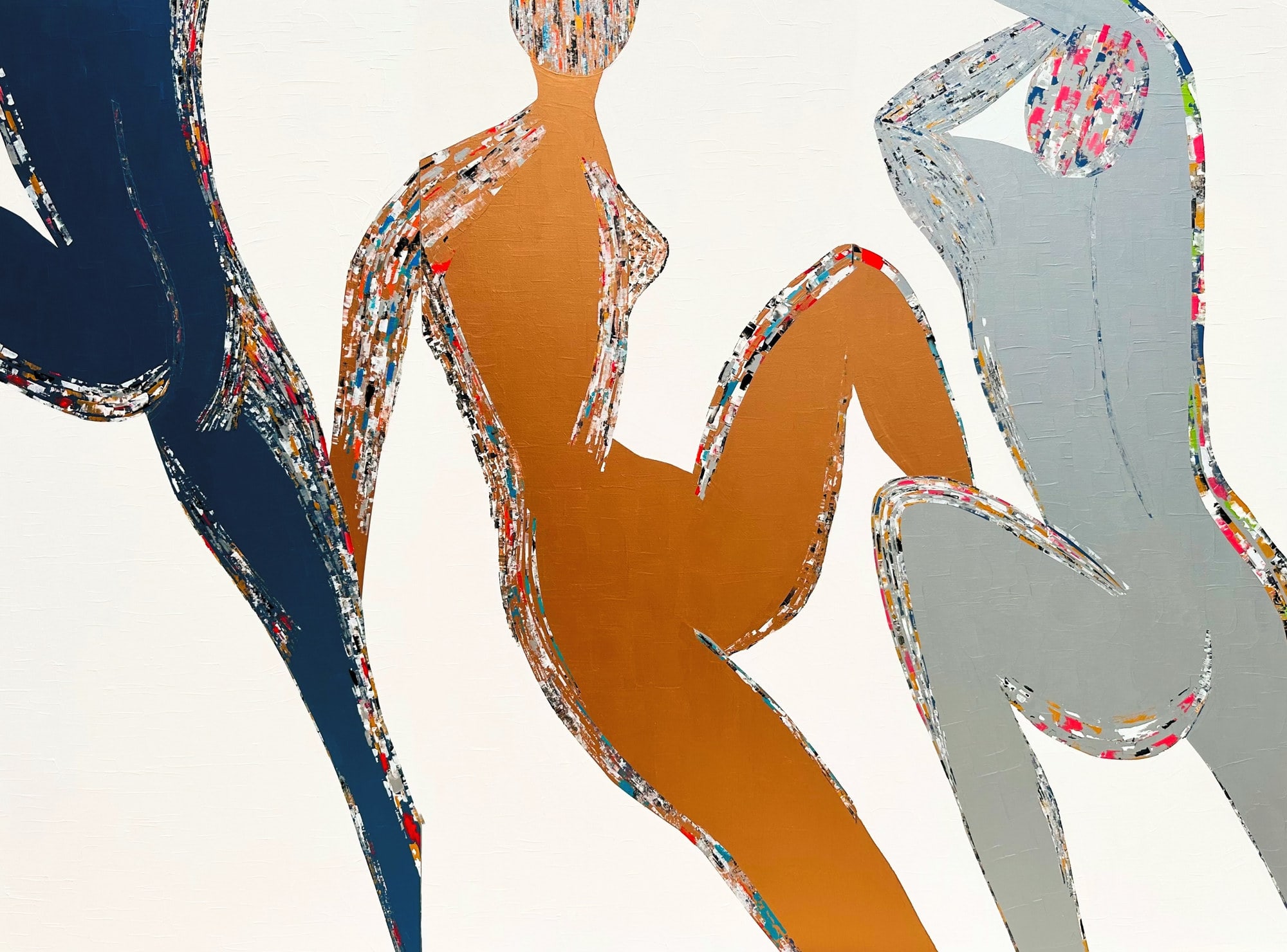 Présence 22, peinture de Nadine Hardy, acrylique sur bois, 111 × 150 cm, 2022