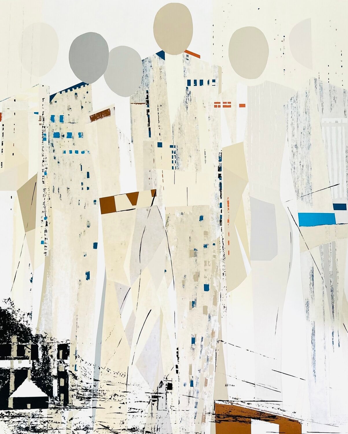Présence 25, peinture de Nadine Hardy, acrylique sur bois, 139 × 115 cm, 2025