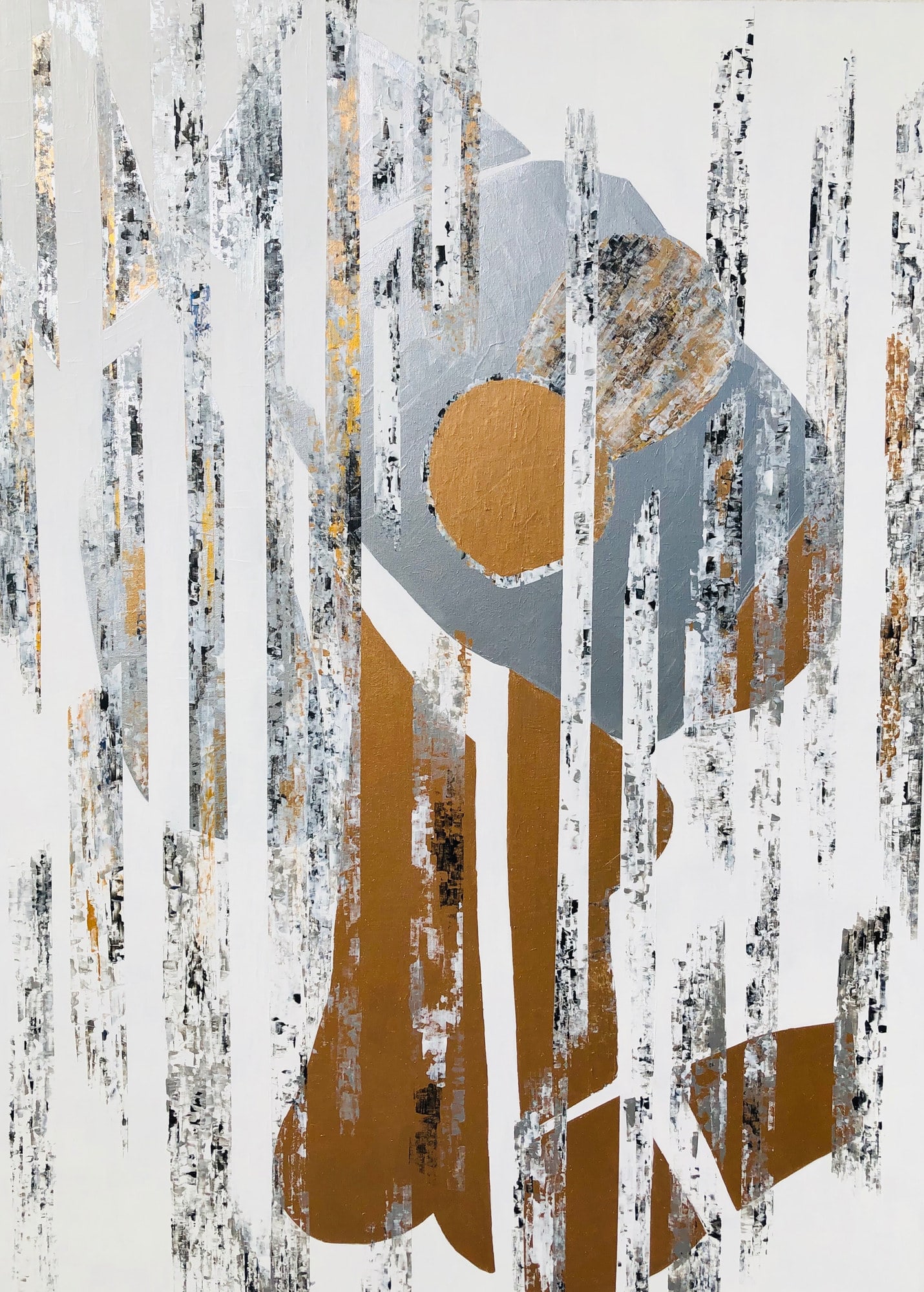Présence 4.20, peinture de Nadine Hardy, acrylique sur bois, 100 × 73 cm, 2020