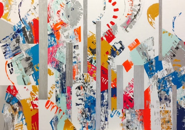 Présence et Harmonie, peinture de Nadine Hardy, acrylique sur bois, 89 × 116 cm