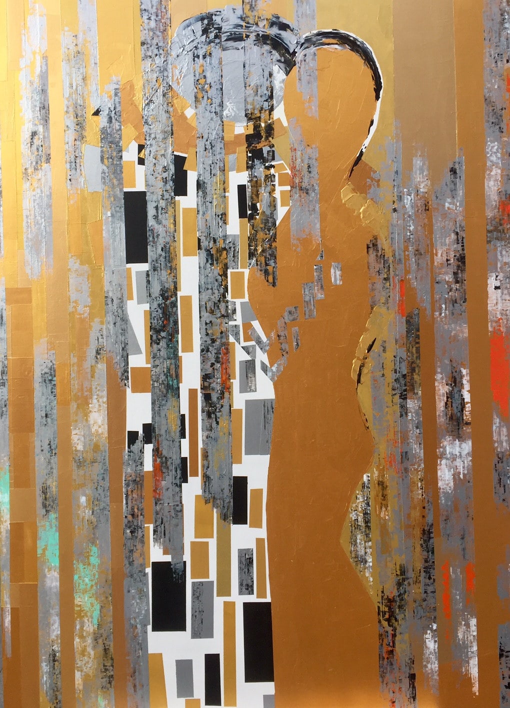 Présence I-18, peinture de Nadine Hardy, acrylique sur bois, 100 × 73 cm, 2018