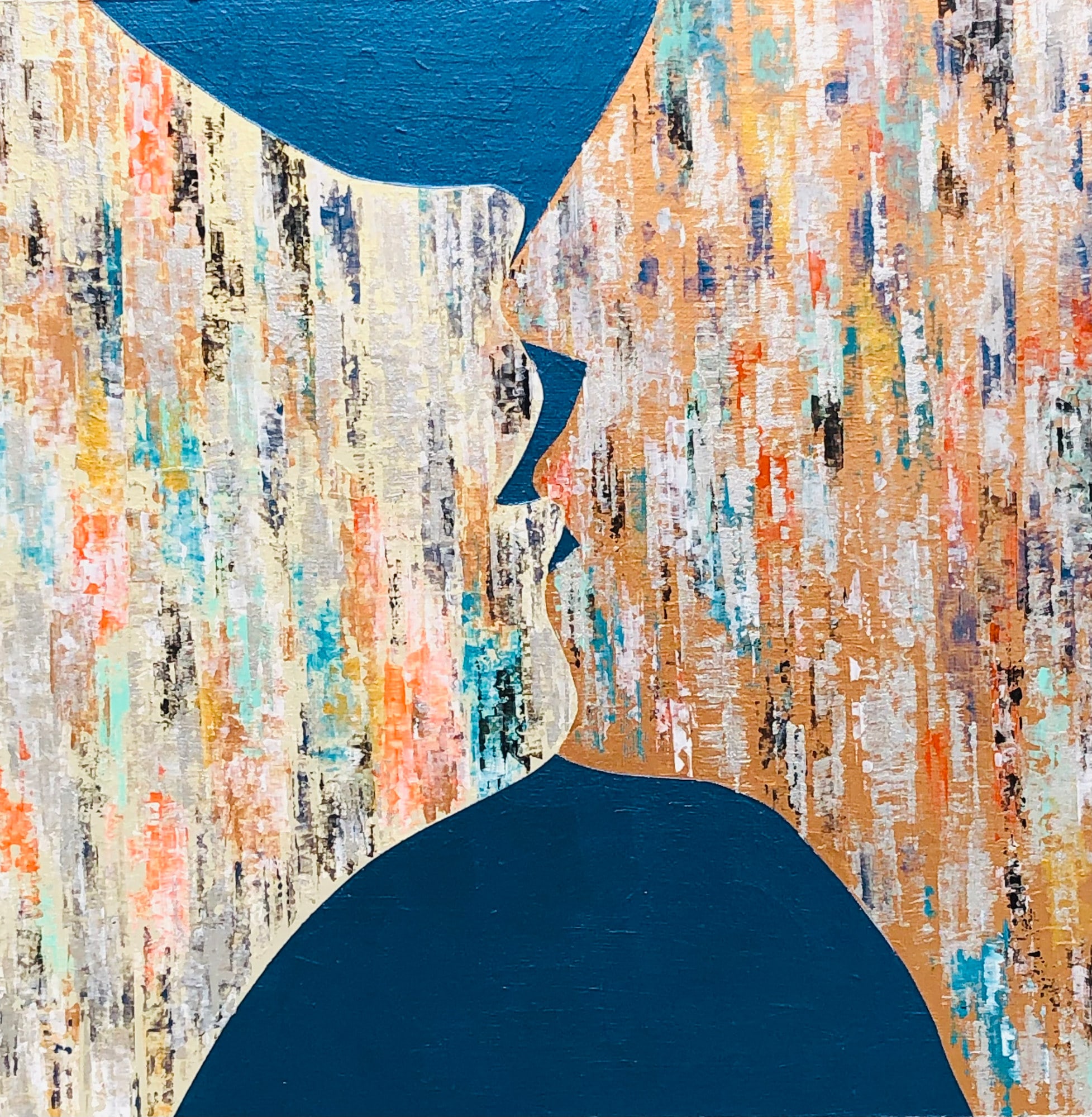 Présence X-III, peinture de Nadine Hardy, acrylique sur bois, 30 × 30 cm, 2023