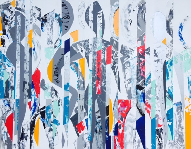 Présence, peinture de Nadine Hardy, acrylique sur bois, 89 × 112 cm