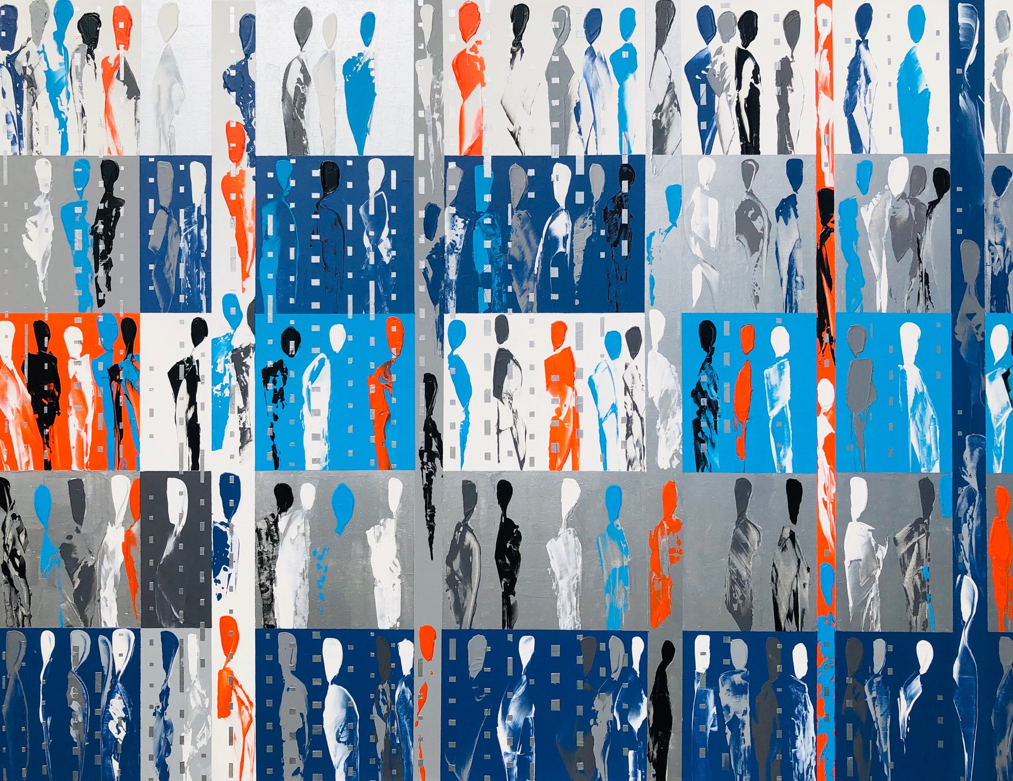 Présence10.20, peinture de Nadine Hardy, acrylique sur bois, 89 × 116 cm, 2020