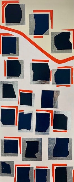 Sans Titre 19, peinture de Nadine Hardy, acrylique sur bois, 122 × 50 cm, 2019